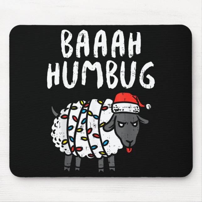 Baaah Humbug Sheep Xmas Lights Funny Anti Christma Musmatta (Framsidan)