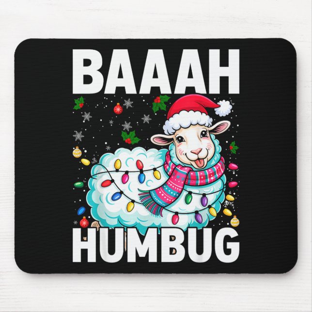 Baaah Humbug Sheep Xmas Lights Funny Anti Christma Musmatta (Framsidan)