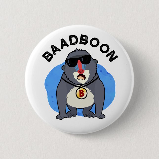 Baadboon Funny Bad Baboon Pun Knapp (Framsida)