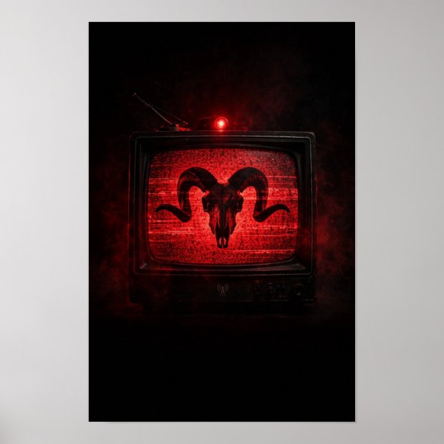 BAAL Broadcast Skull-poster — gotisk väggkonst (Framsidan)