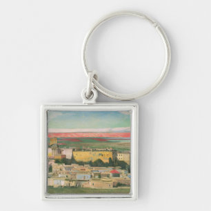 Baalbek 1906 fyrkantig silverfärgad nyckelring