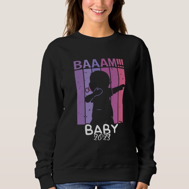 Baam Girl Baby 2023 Dab Pregnancy Expectant Mother T Shirt (Framsida)