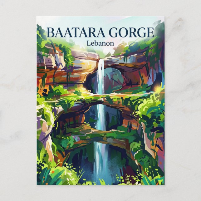 Baatara Gorge vattenfall Libanon Vykort (Framsida)