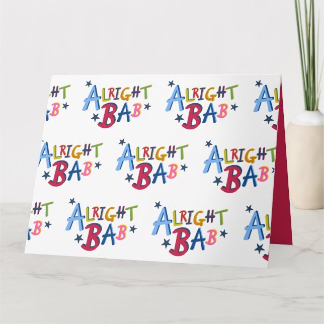 Bab Black Land Ord Hälsning Kort (Framsida)