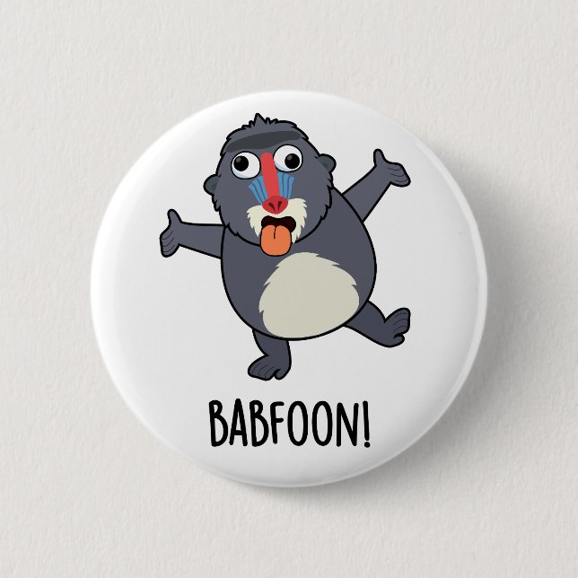 Bab-foon Funny Baffoon Baboon Pun Knapp (Framsida)