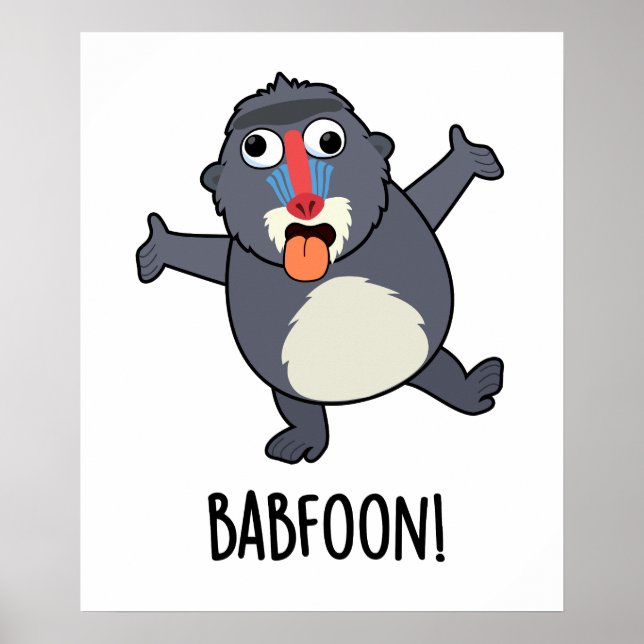 Bab-foon Funny Baffoon Baboon Pun Poster (Framsidan)