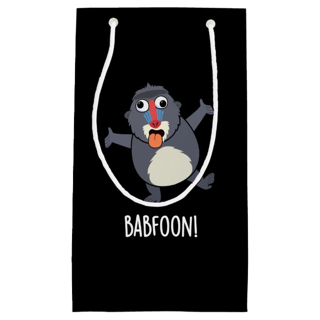 Bab-foon Funny Buffoon Baboon Pun Mörk BG (Framsidan)