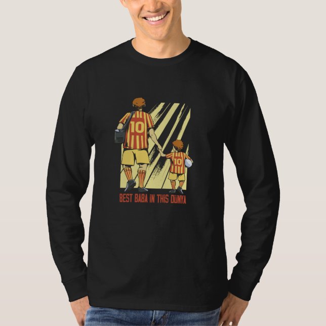 Baba and son go ball games My sporty father T Shirt (Framsida)