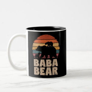 Baba Bear Vintage Retro Funny Fars dag Två-Tonad Mugg