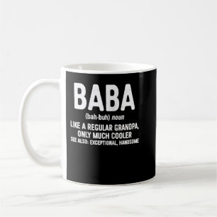 Baba-definition som en vanlig morfar-kylare kaffemugg