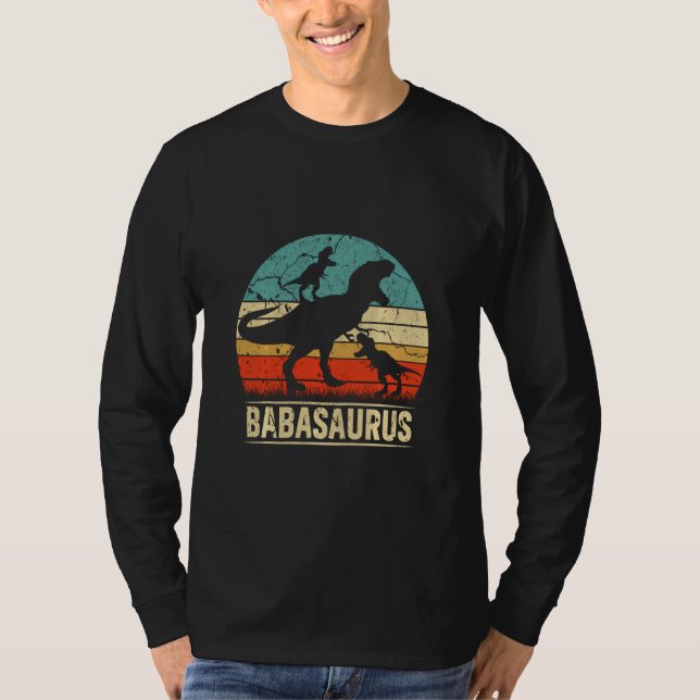 Baba Dinosaur Rex Babasaurus 2 Kids Family Matchin T Shirt (Framsida)