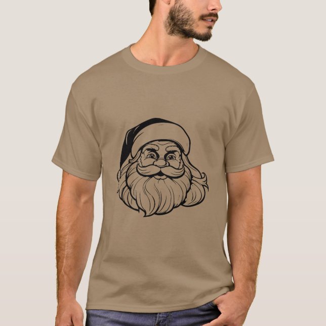 Baba funny Santa face Christmas Hipster  T Shirt (Framsida)