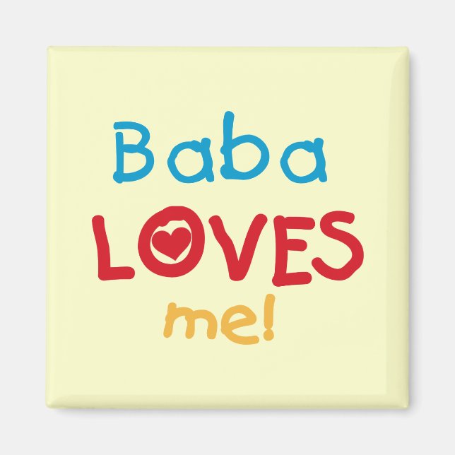 Baba Kärlek Me T-shirts och gåvor Magnet (Framsidan)