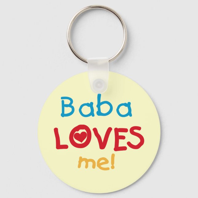 Baba Kärlek Me T-shirts och gåvor Nyckelring (Framsida)