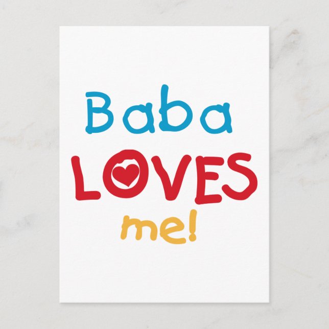 Baba Kärlek Me T-shirts och gåvor Vykort (Framsida)