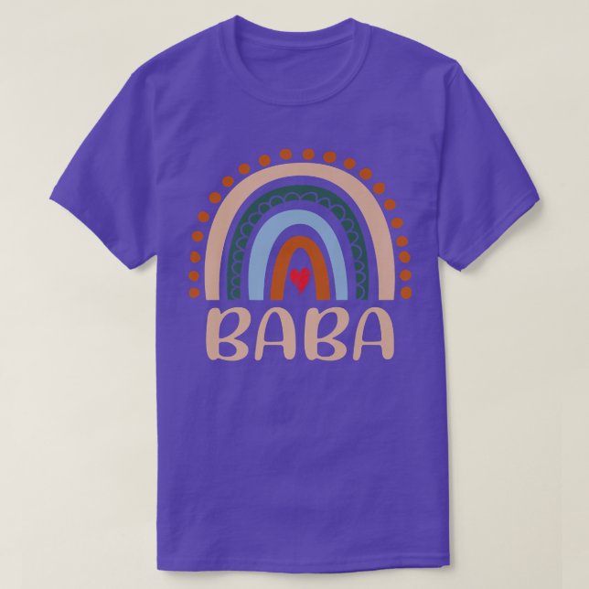 Baba Rainbow Grandma Cute Mors dag Funny Baba  T Shirt (Design framsida)