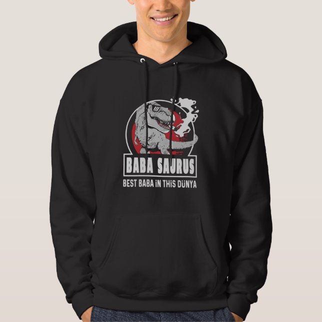 Baba Saurus Turkish  Fantastic Father s Day Hoodie (Framsida)