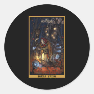 Baba Yaga, Hermit Tarot Card Slavic Mythology P Runt Klistermärke