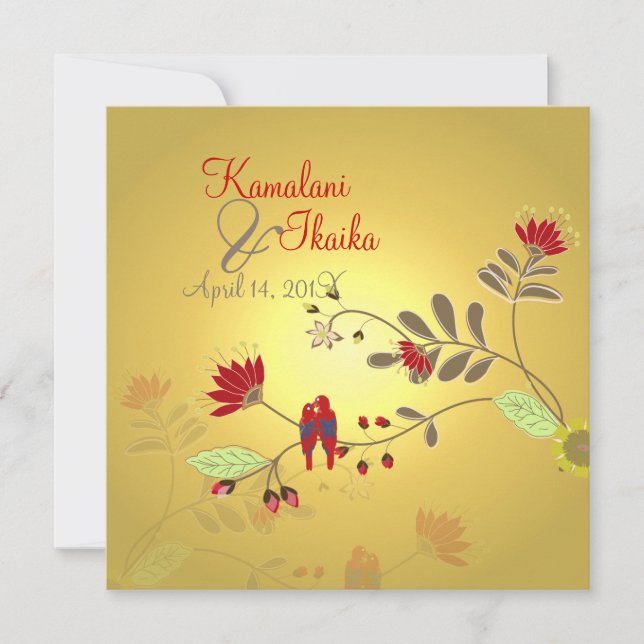 Babados Parrots på Ali i Gren Inbjudningar (Framsida)