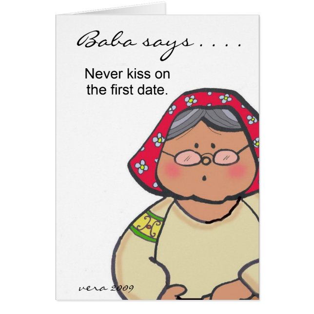 Babanågot att säga… som ska personifieras vid Vera Hälsningskort (Framsidan)