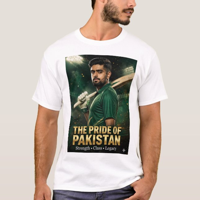 Babar Azam "Define the Legacy" Cricket Kortaärmad  T Shirt (Framsida)