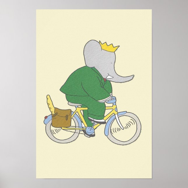 Babar rides a cycle poster (Framsidan)