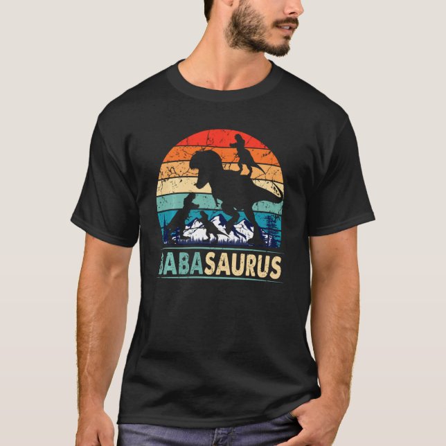 Babasaurus Rex Baba Dinosaur 3 Barn Rolig Pappa S T Shirt (Framsida)