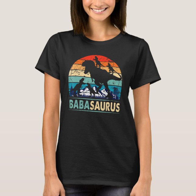 Babasaurus t Rex Baba Dinosaur 4 Kids Far Da Shirt (Framsida)