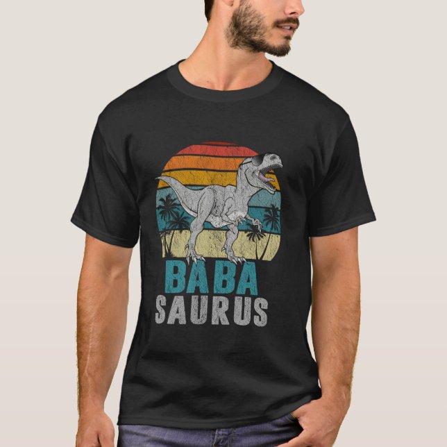 Babasaurus T Rex Dinosaur Baba Saurus Far Shirt (Framsida)