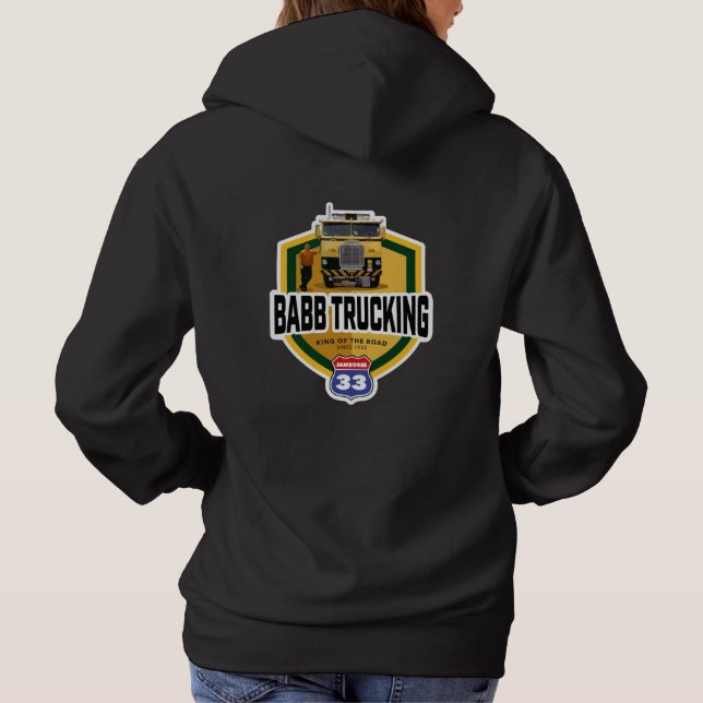 Babb Trucking Hoodie Design T Shirt (Baksida)