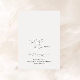 Babbette Minimalist Modern Bröllop Inbjudningar