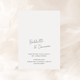 Babbette Minimalist Modern Bröllop Inbjudningar