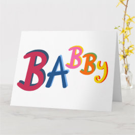 BABBY Black Land Ord Nyfödd bebis-kort Kort