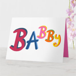 BABBY Black Land Ord Nyfödd bebis-kort Kort