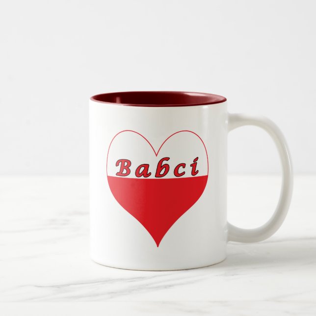 Babci polsk hjärta Två-Tonad mugg (Höger)