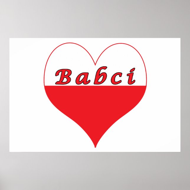 Babci polska Heart Poster (Framsidan)
