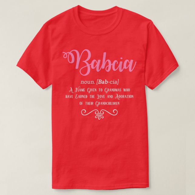 Babcia Definition polska farmor  T Shirt (Design framsida)