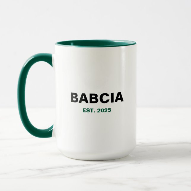 "Babcia Est. År" - Perfekten Grandma Gift Mugg (Vänster)