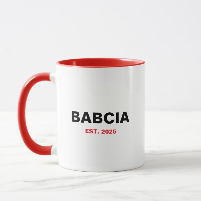 Babcia Est. År - Perfekten Grandma Gift Mugg (Vänster)