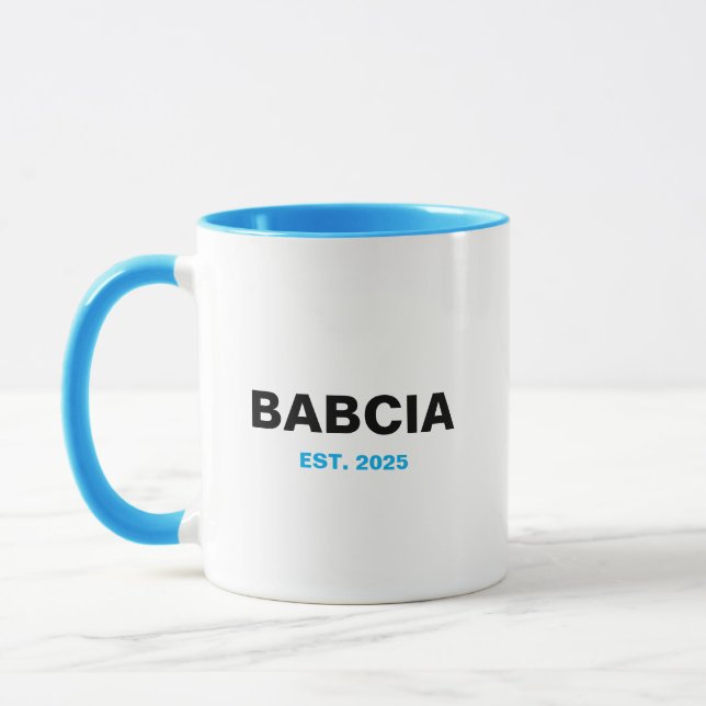 Babcia Est. År - Perfekten Grandma Gift Mugg (Vänster)