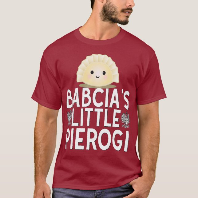Babcia Little Pierogi Kids Polska Pridet Polen T Shirt (Framsida)