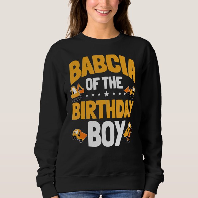 Babcia of the Birthday Boy Construction Worker Bda T Shirt (Framsida)