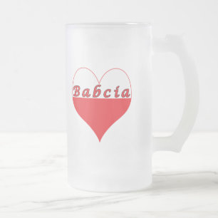 Babcia polska Heart Frostat Ölglas