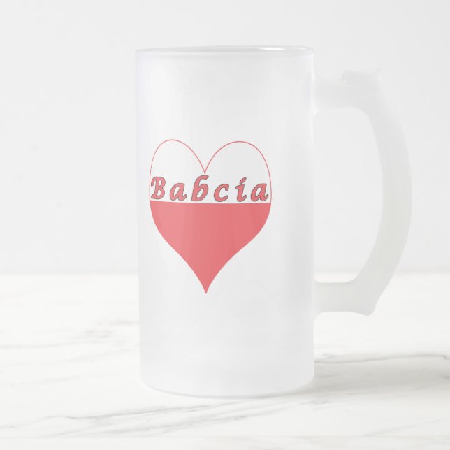 Babcia polska Heart Frostat Ölglas (Höger)
