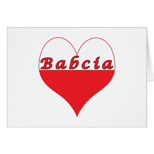 Babcia polska Heart Hälsningskort