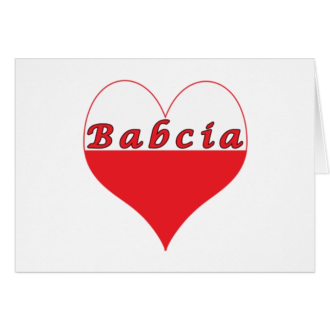 Babcia polska Heart Hälsningskort (Framsidan Horizontal)