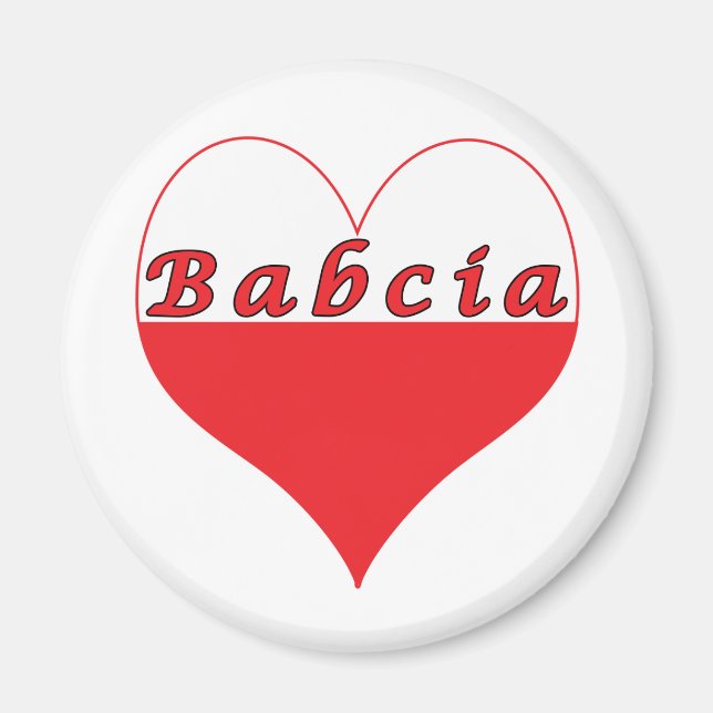 Babcia polska Heart Magnet (Framsidan)