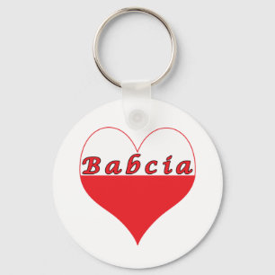 Babcia polska Heart Nyckelring