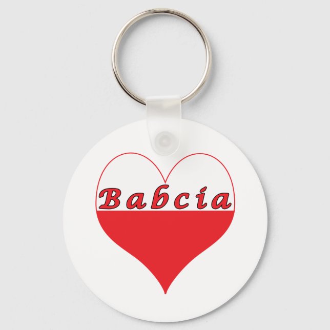Babcia polska Heart Nyckelring (Framsida)