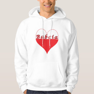 Babcia polska Heart Tröja Med Luva